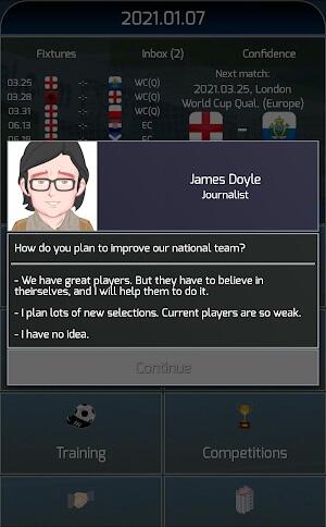 True Football National Manager captura de pantalla 