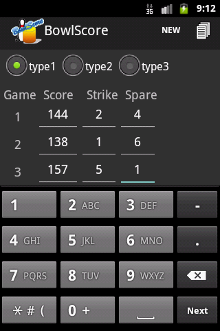 BowlScore 10 экрана 1