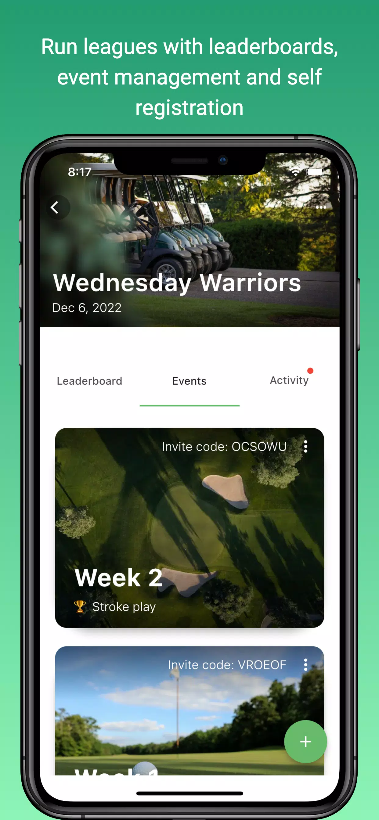 Screenshot Squabbit - Golf Tournament App 1