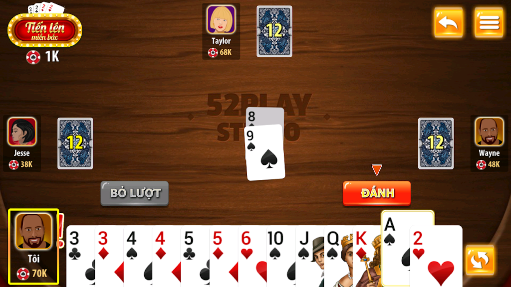 Tien Len Mien Bac - Tien Len Dong Chat Dong Mau Screenshot 3