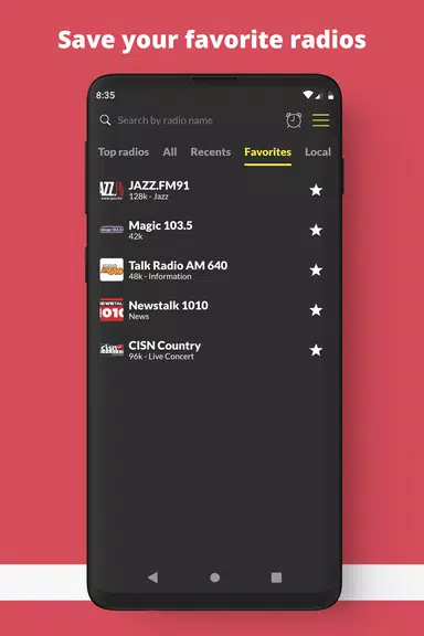 Radio Canadá FM en línea captura de pantalla 