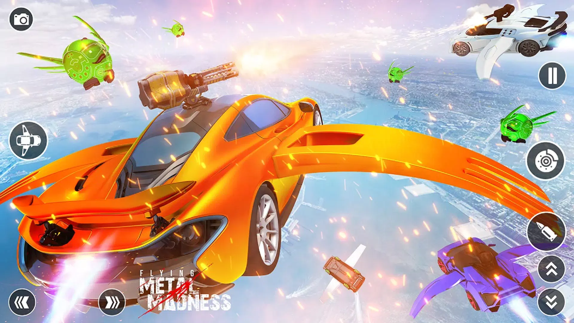 Flying Car Robot Shooting Game captura de pantalla 