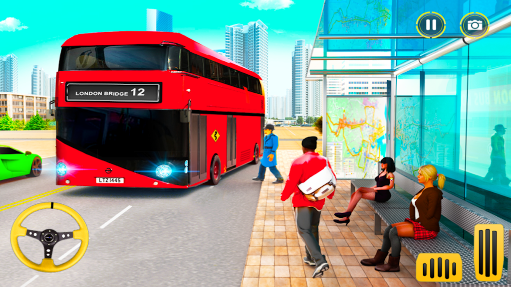 City Coach Bus Driving Sim 3D Captura de tela 1