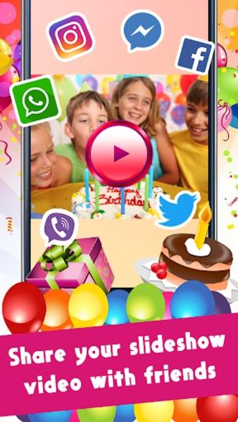 Happy Birthday Video Maker With Music And Photos Captura de pantalla 2