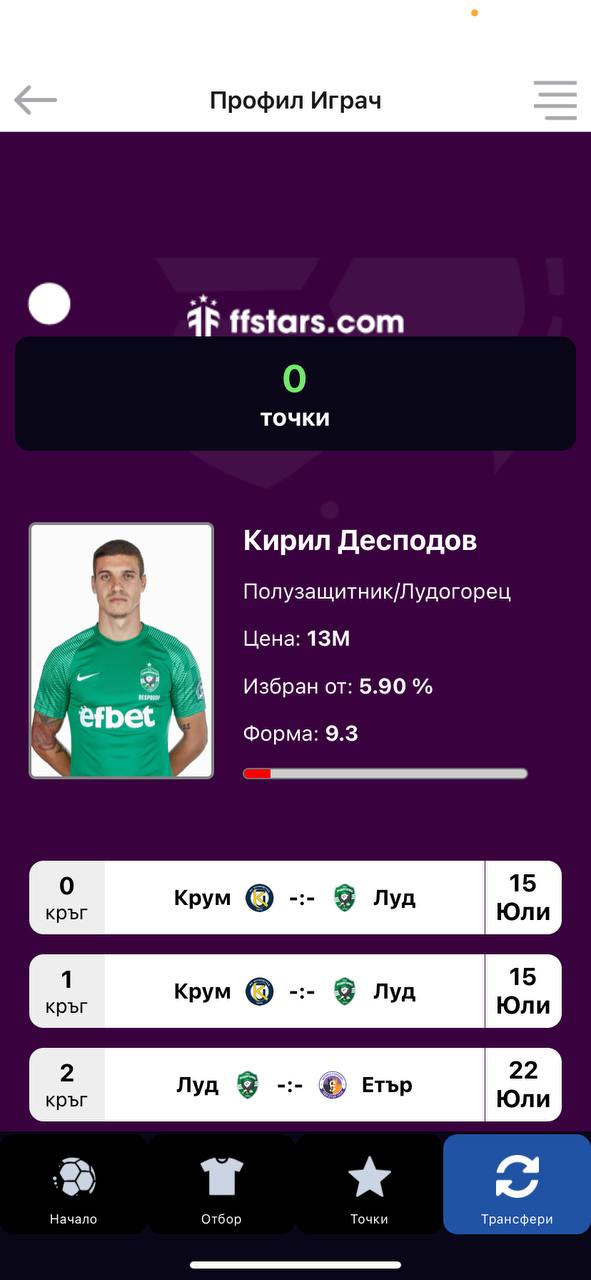 FPL Fantasy Manager экрана 1