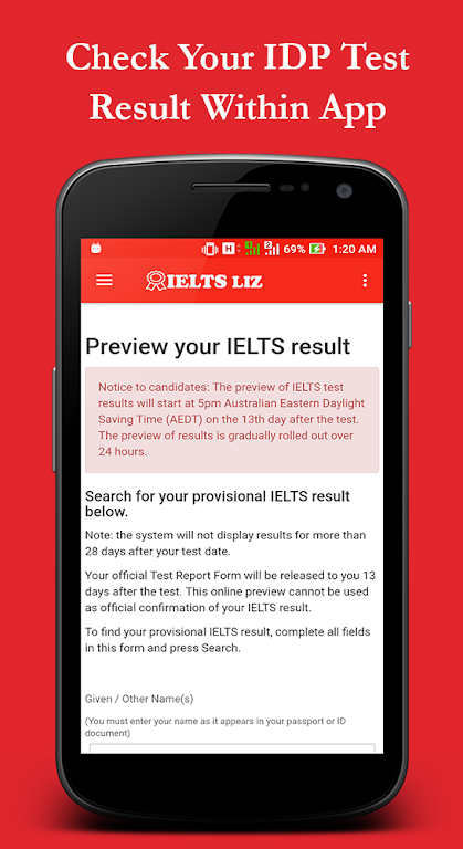 IELTS Liz экрана 1