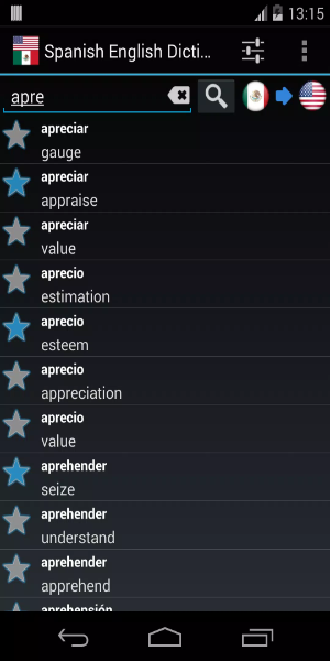 Offline Spanish English Dictionary screenshot 1