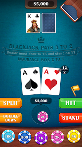 Casino BlackJack 21 Card Game screenshot 2