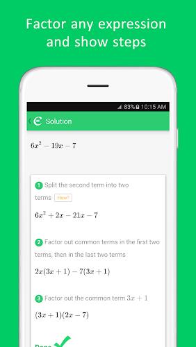 Cymath - Solucionador de Probl captura de pantalla 