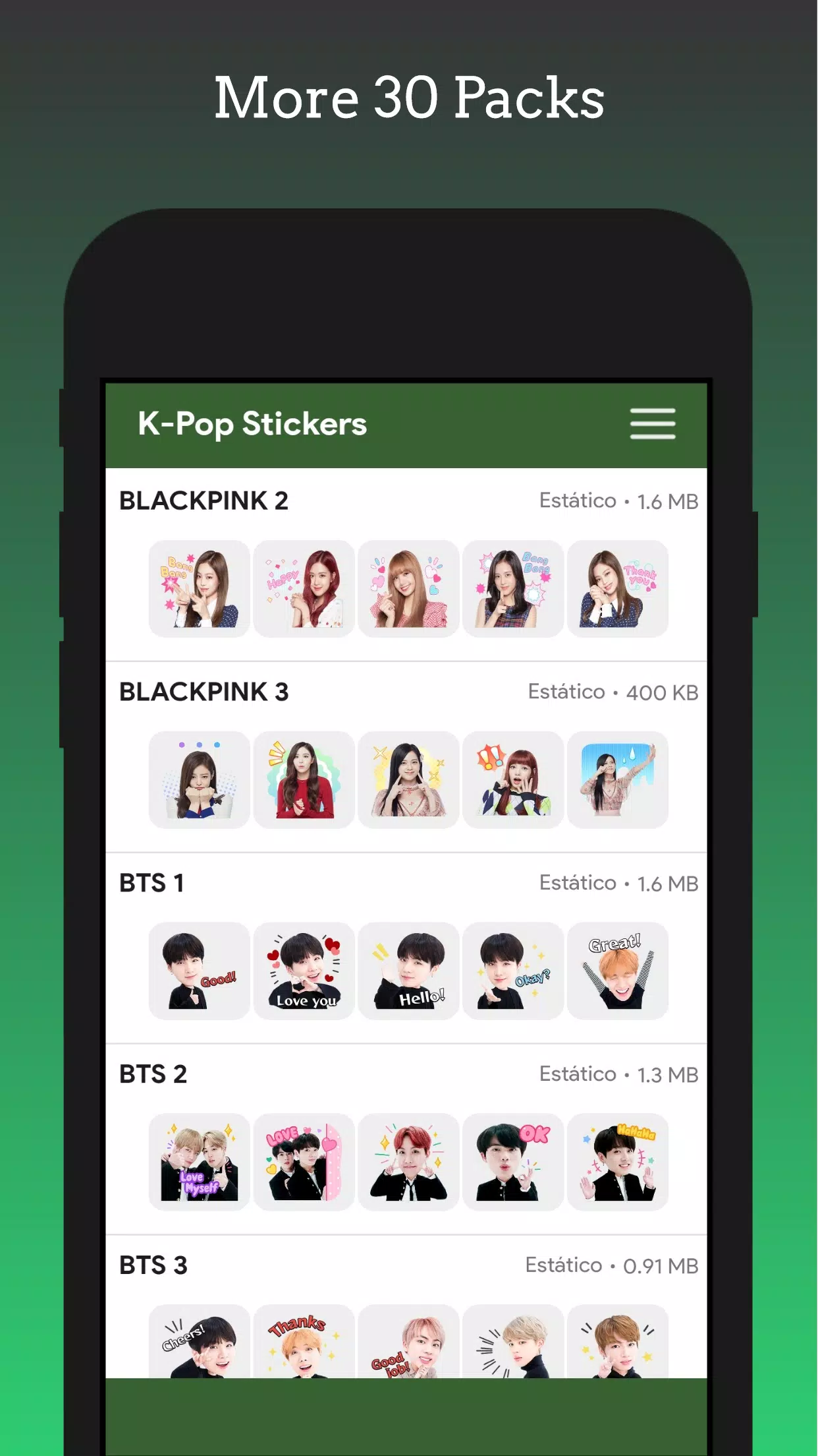 Stickers - KPop Korean BT24应用截图第2张