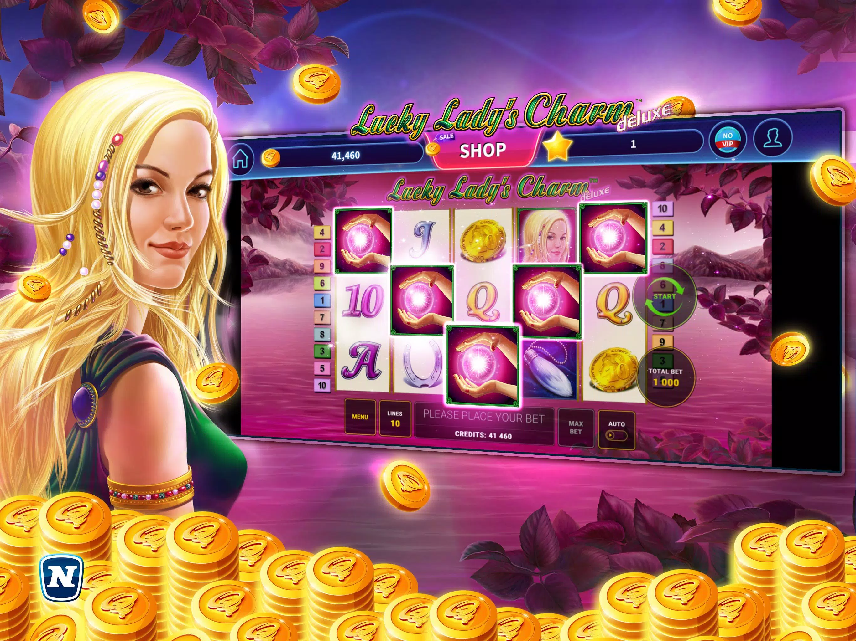 Lucky Lady’s Charm Deluxe Slot captura de pantalla 