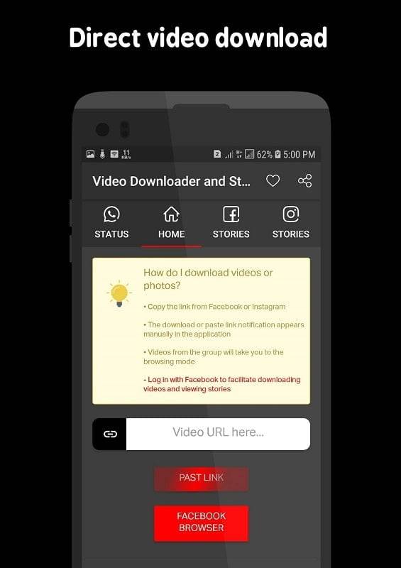 Video Downloader and Stories स्क्रीनशॉट 2