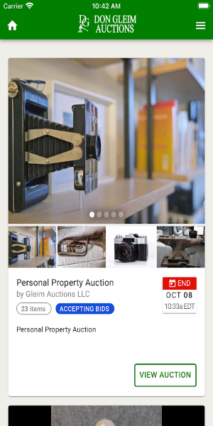 Screenshot Don Gleim Auctions 3