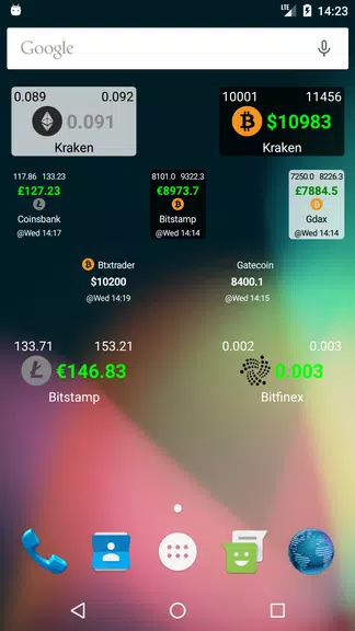 Screenshot Bitcoin Ticker Widget 1