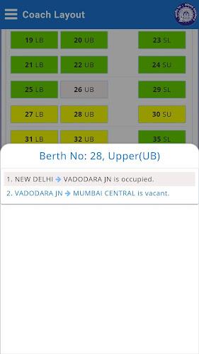 Rail Reservation Chart & PNR captura de pantalla 