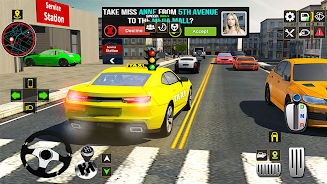 US Taxi Car Driving Games ဖန်သားပြင်ဓာတ်ပုံ 1