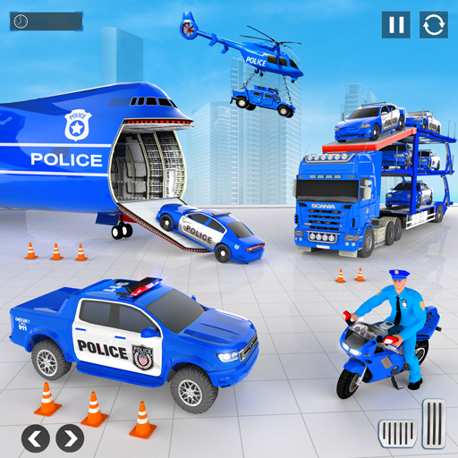 Police Car transporter Game 3D screenshot 1