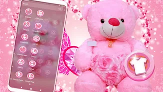 Pink Teddy Bear Theme ဖန်သားပြင်ဓာတ်ပုံ 3