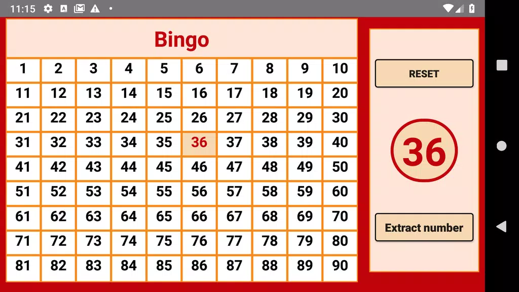 Bingo - numbers extractor - 90 numbers экрана 1