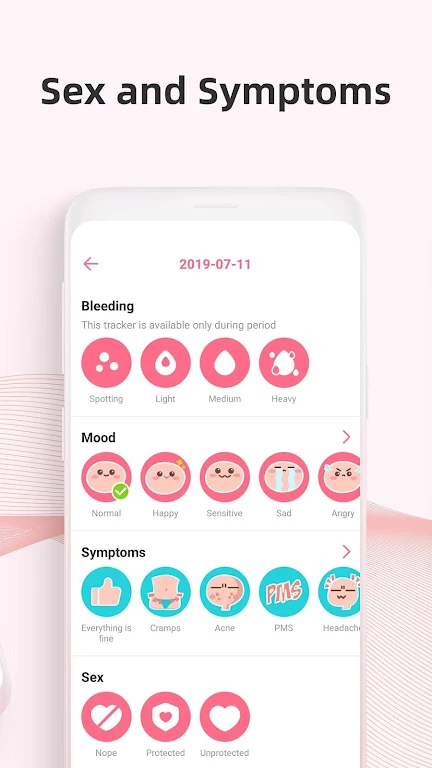 PinkBird Period Tracker экрана 3