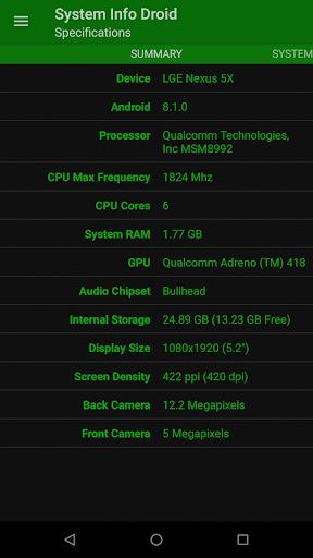 Screenshot System Info Droid 1