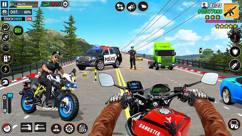 Police Motor Bike Crime Chase экрана 3