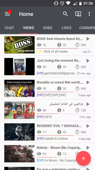 uTubeX - Views, subs, likes and comments exchange স্ক্রিনশট 2