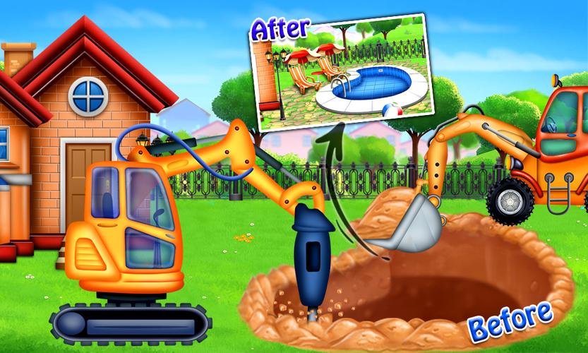 Build Town House with Trucks Screenshot 4