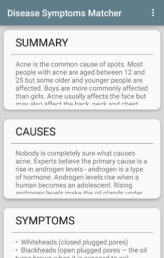 Disease Symptoms Matcher captura de pantalla 