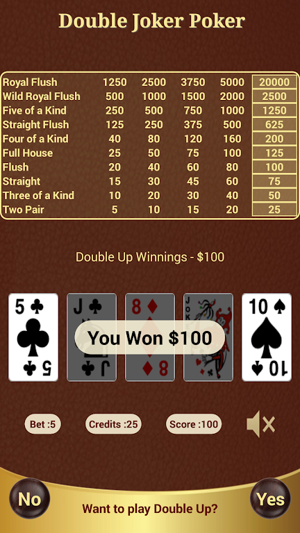 Double Joker Poker экрана 3