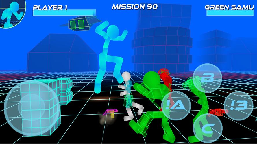 Stickman Neon Street Fighting Screenshot 1