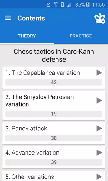 Chess Tactics in Caro-Kann captura de pantalla 