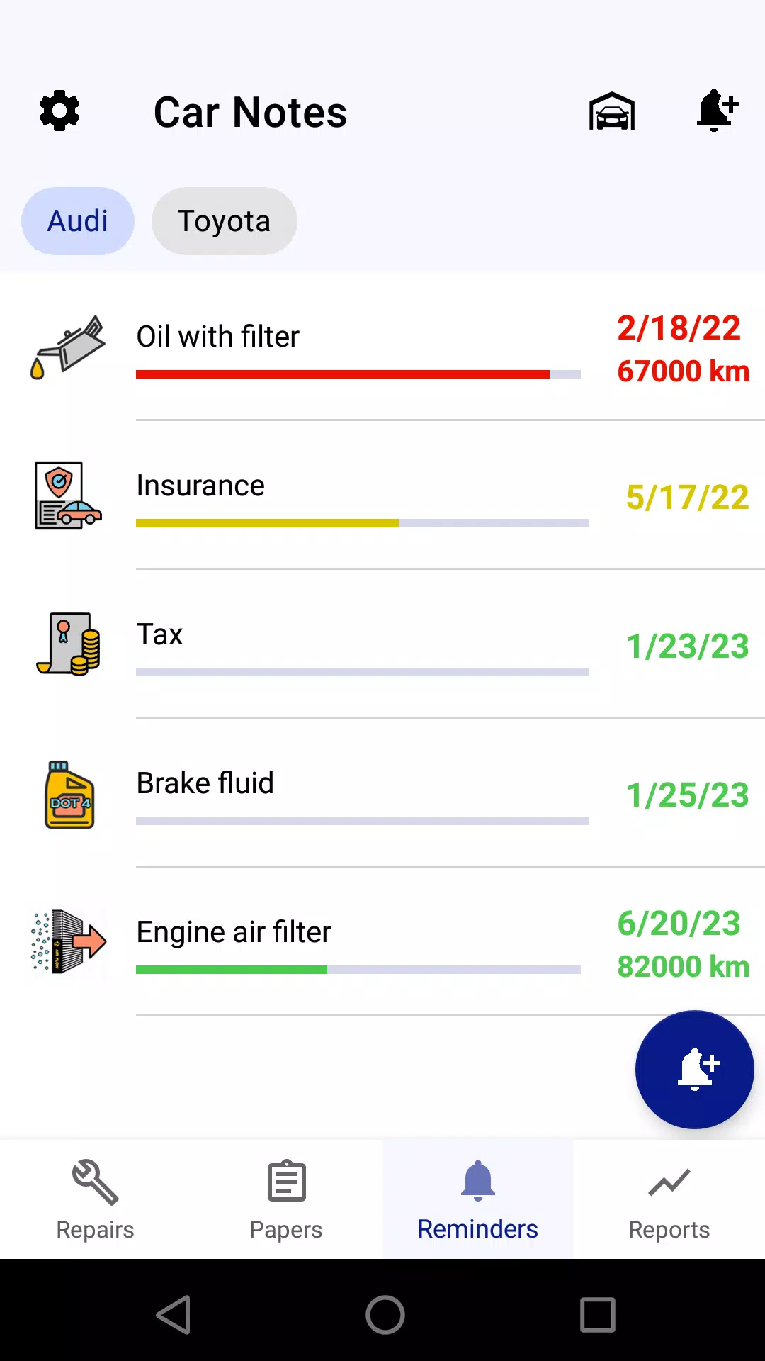 Car service tracker zrzut ekranu 3