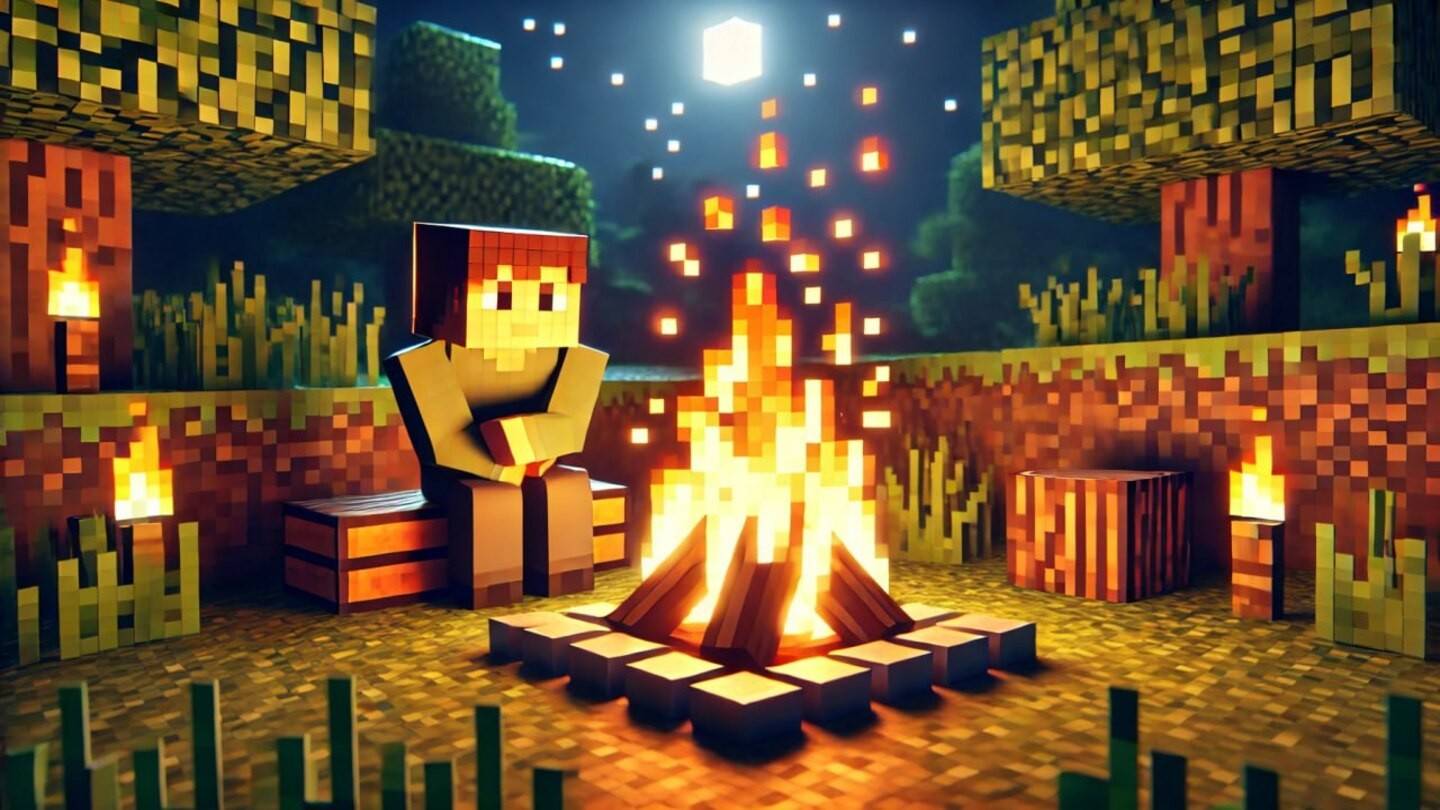 Nozioni di base sulla sopravvivenza in Minecraft: costruzione di un falò nel gioco