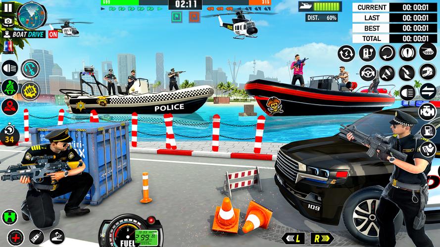 Police Boat Chase Crime Games captura de pantalla 