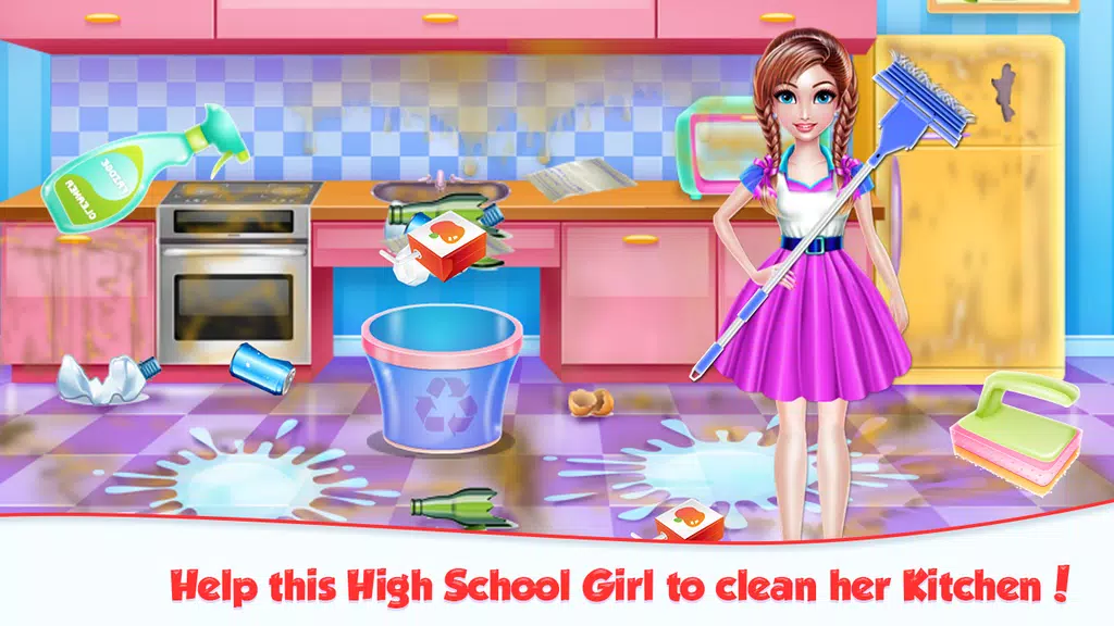 Highschool Girl House Cleaning экрана 4