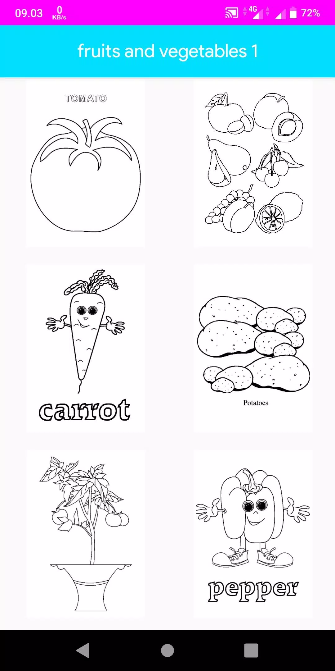 Coloring Fruits And Vegetables Screenshot 3