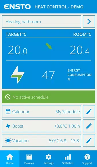 Ensto Heat Control App ekran görüntüsü 1
