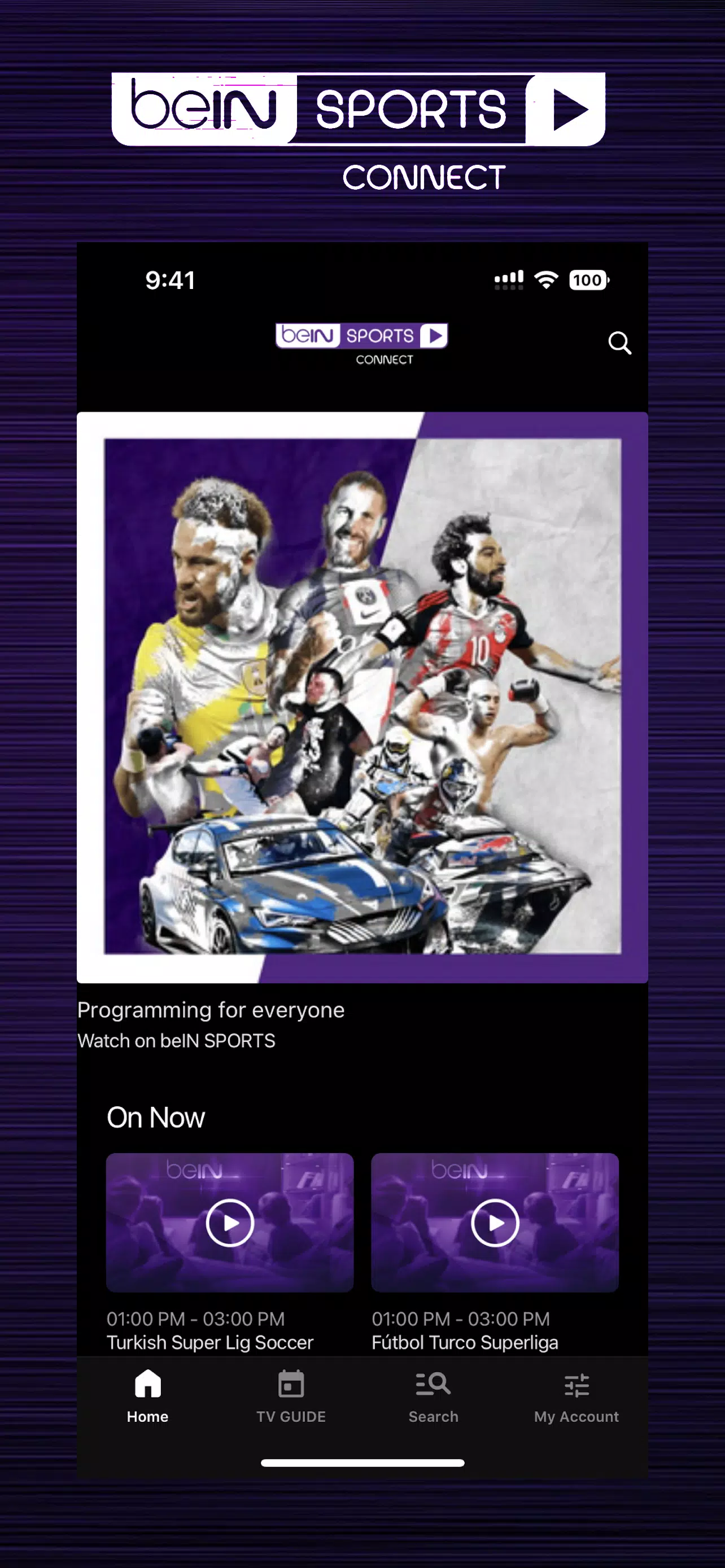beIN SPORTS CONNECT ဖန်သားပြင်ဓာတ်ပုံ 1