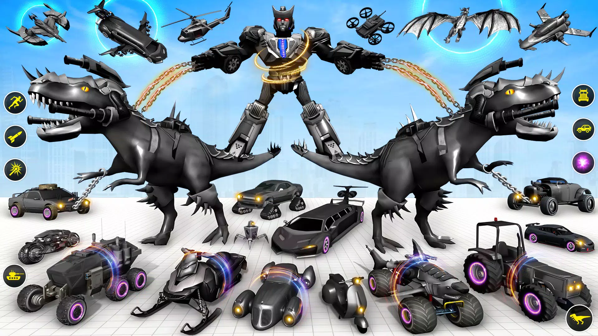 Dino Robot Car Transform Game экрана 2