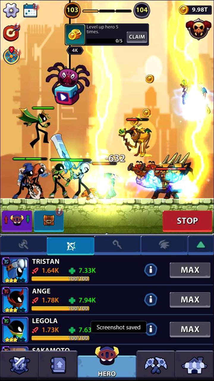 Idle Stickman Heroes: Monster Screenshot 2