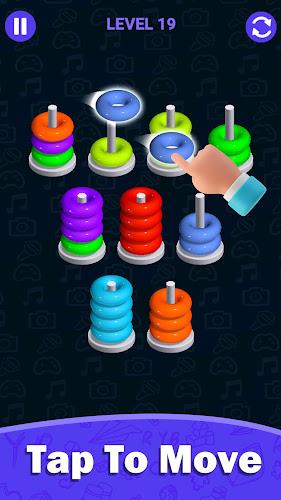 Stacolor: Hoop Stack Ring Game स्क्रीनशॉट 1