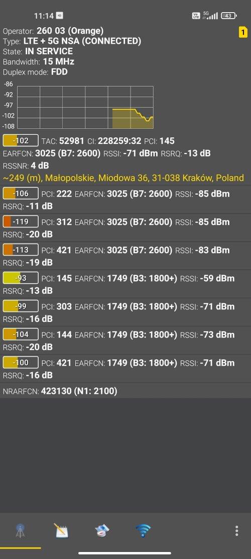 Netmonitor: Cell & WiFi экрана 1