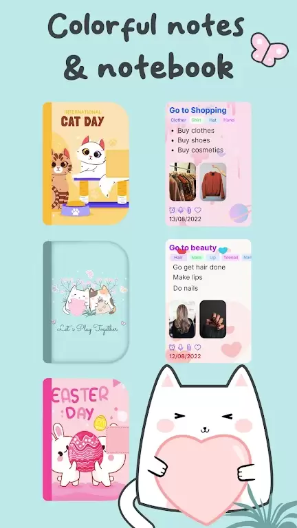 Cute Notes Notebook & Organize ဖန်သားပြင်ဓာတ်ပုံ 1