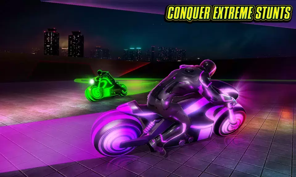 Light Bike Stunt Racing Game Screenshot 2