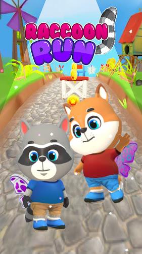 Raccoon Fun Run: Running Games zrzut ekranu 2