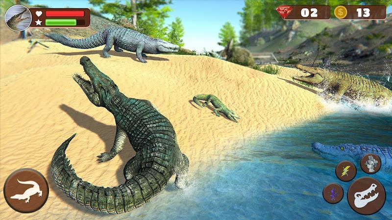 Wild Crocodile Family Sim Game स्क्रीनशॉट 4