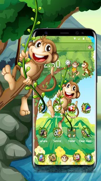 The Cute Cartoon Monkey Theme স্ক্রিনশট 1