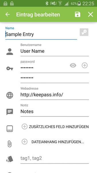 Keepass2Android captura de pantalla 