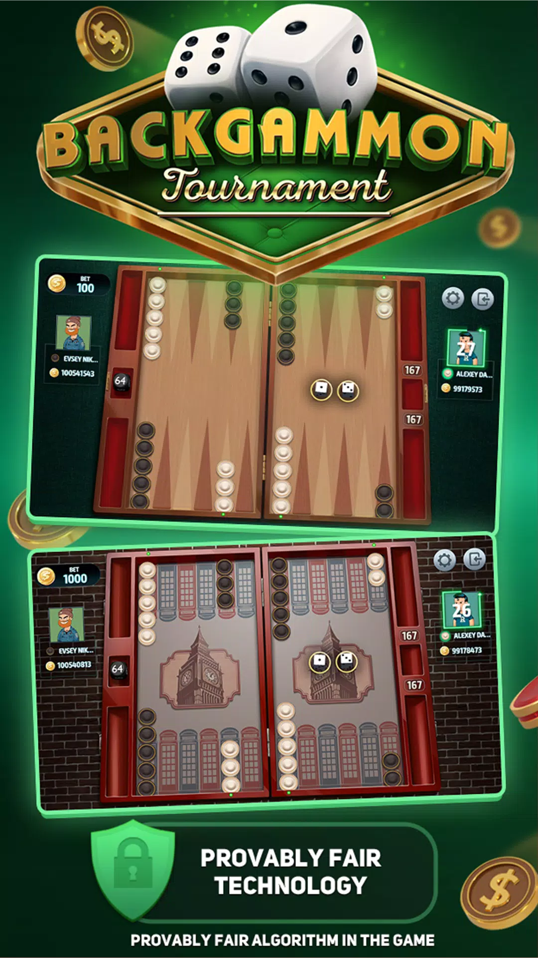 Backgammon Tournament экрана 1